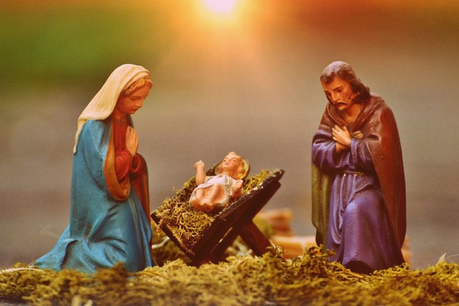 Presépio mostrando o nascimento de Jesus — o verdadeiro significado do Natal – Jesus nasceu para nos salvar