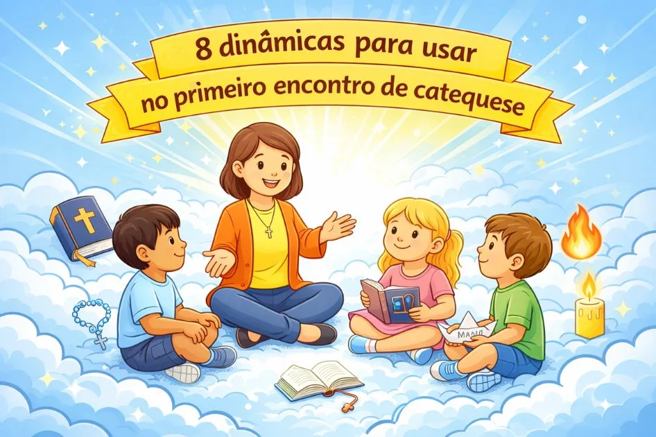dinâmicas para o primeiro encontro de catequese com crianças reunidas em atividade catequética