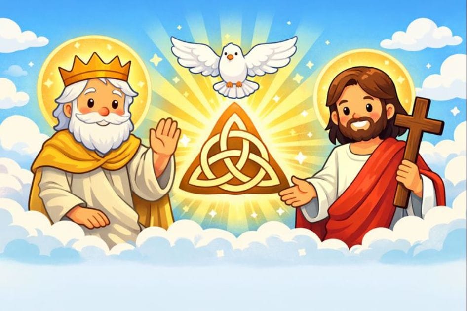 como ensinar a Trindade para as crianças na catequese infantil católica