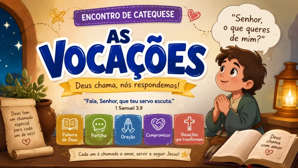 Encontro de catequese sobre as vocações com reflexão sobre o chamado de Samuel