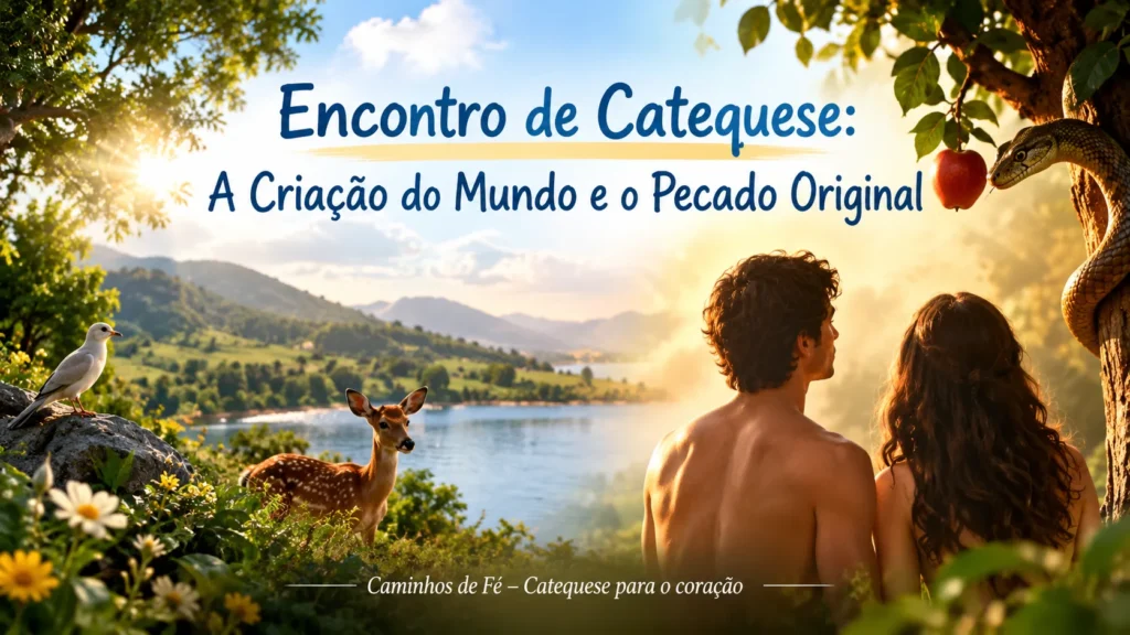 Encontro de catequese sobre a criação do mundo e o pecado original